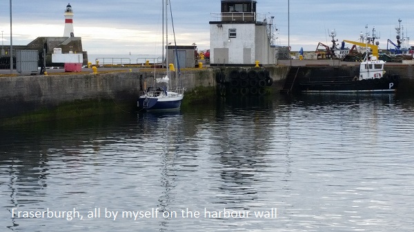 Fraserburgh, all by myself on the harbour wall