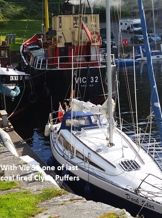 Crinan canal with Puffer Vic 32