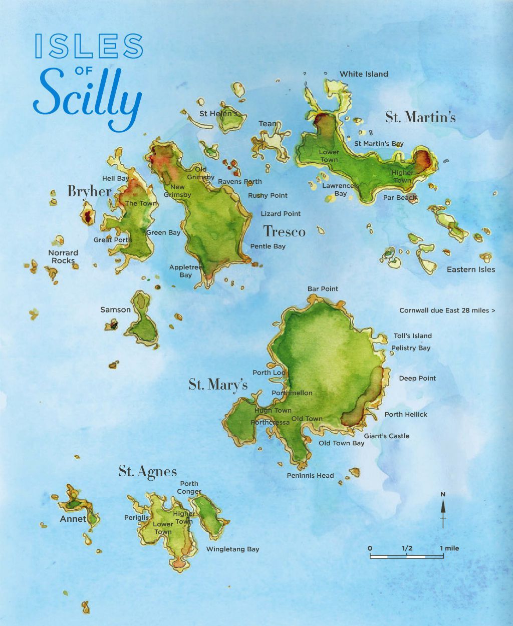 Map of Isles of Scilly
